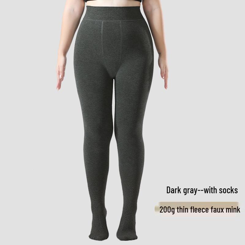 Women's Plus Size Warm Autumn/Winter Leggings: Velvet-Lined, Cotton, No Drooping, Fits Up To 200 Jin