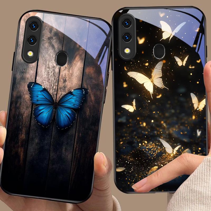 Farfalla misteriosa Per Samsung A20 30 A22 23 24 25 26 31 32 33 A34 35 42 50 51 52 53 54 55 56 70 71 72 73 cover per telefono in vetro