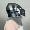 Nurnberg Bascinet Hounskell Helmet Barbuta Chainmail Steel Helmet Medieval Knight Chainmail Hand Forged LARP  Best Gift