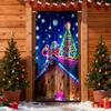 Jul UV Fluorescerande Dörrbanderoll/överdrag Bakgrund/helgdagspartydekoration/Jul Dekorativ Hängande Duk