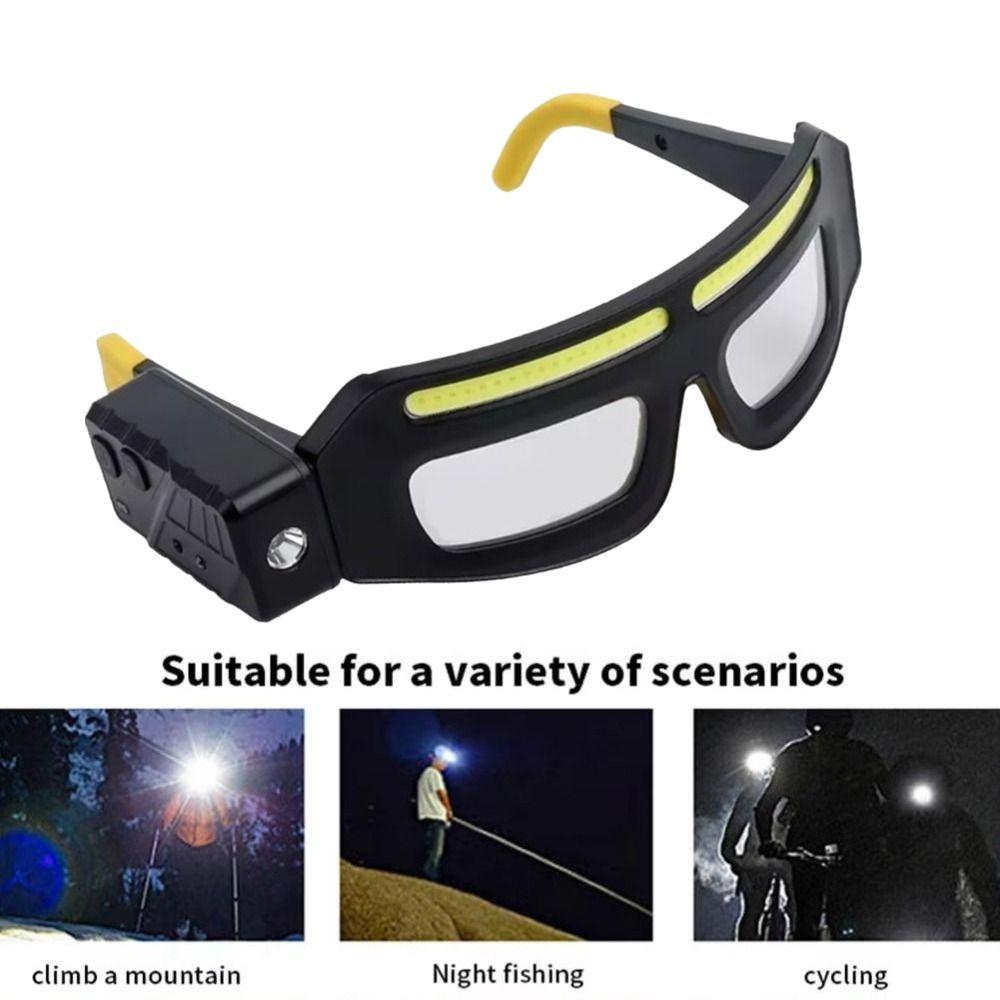Waterproof Full View Floodlight Goggles Lightweight LED Headlight Glasses  Waterproof