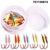 Cross 5-Color Curved Brushed Lead Head Hook, 1g Micro-Lure Ice Fishing Hook for Soft Bait.