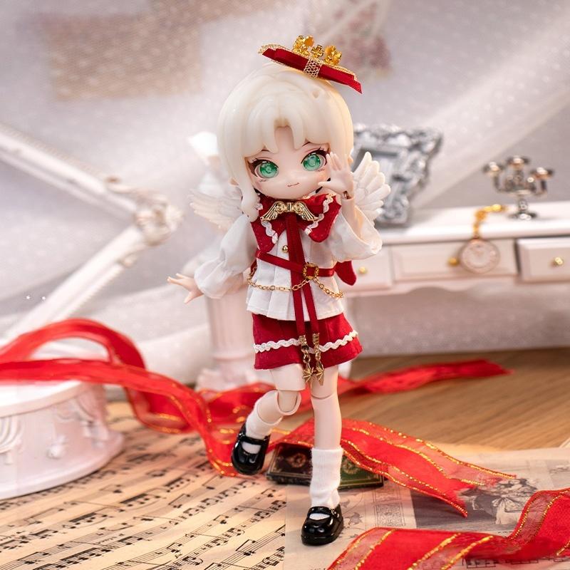 

COME4FREE 1/12 BJD Doll Clothes Red Maple LeafChoir Fairy Tale Town Series Dress Outfit Set for OB11 Doll Clothes