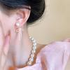 Pink Bow Dual-Wear Pearl Earrings - Unique Summer Back-Hanging Design, Light Luxury, High-End for Girls