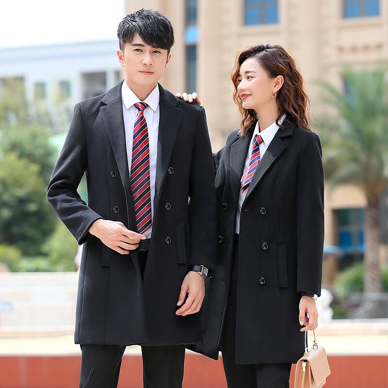 Unisex Professional Double-Breasted Wool Blend Coat