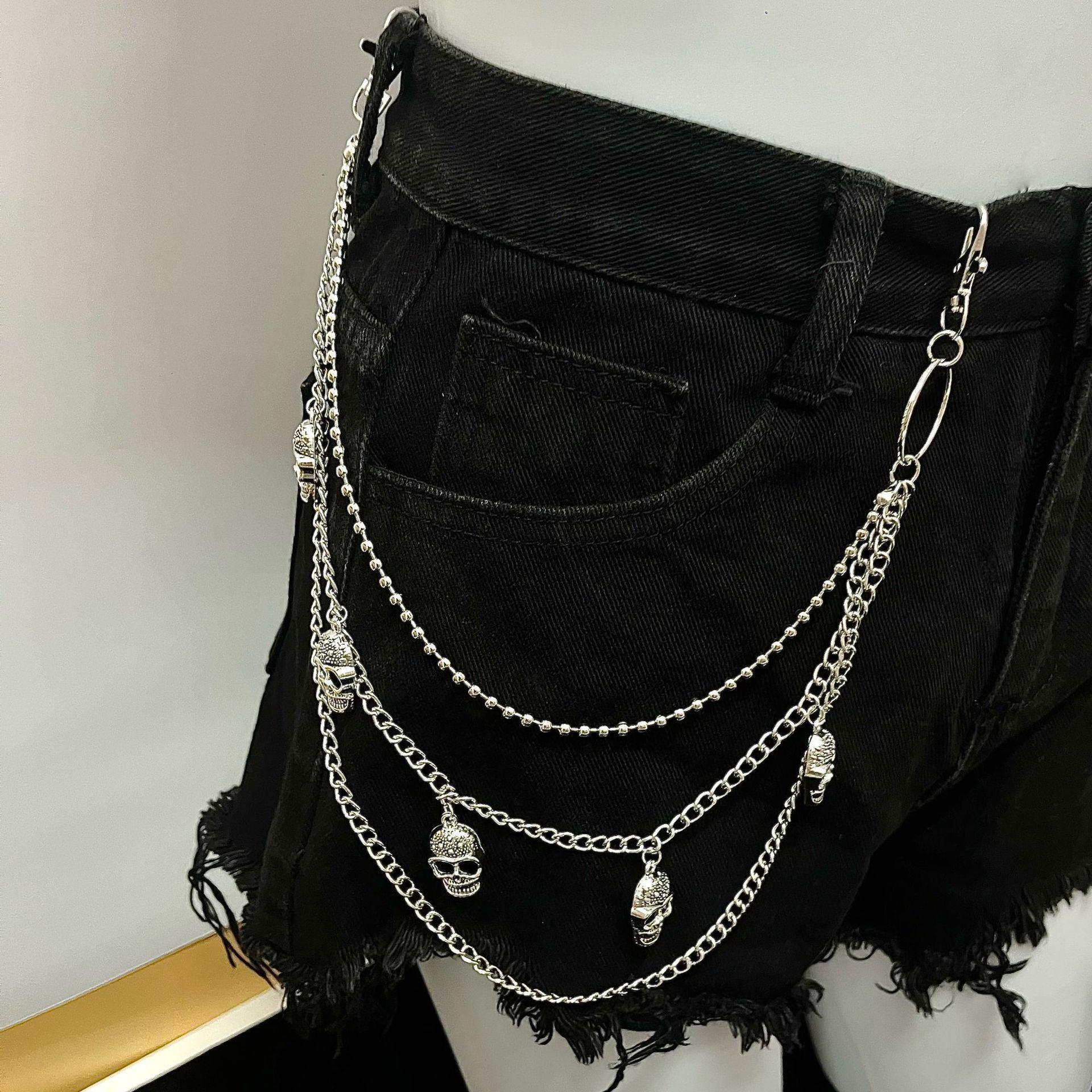 Punk Skull Metal Waist Chain - Women s Multi-layer Personality Pants Accessory