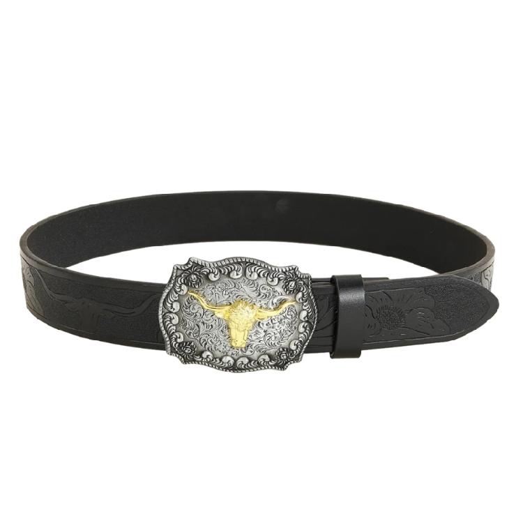 

Women Men Belt Casual PU Leathers Adjustable Belt Waistband Western Cowboy Belt 1