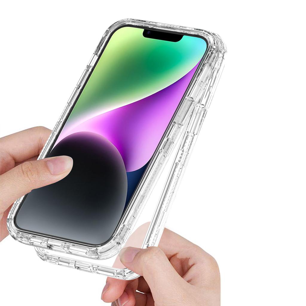 For iPhone 14 Plus/15 Plus Case Acrylic+TPU Anti-drop Clear Phone Cover