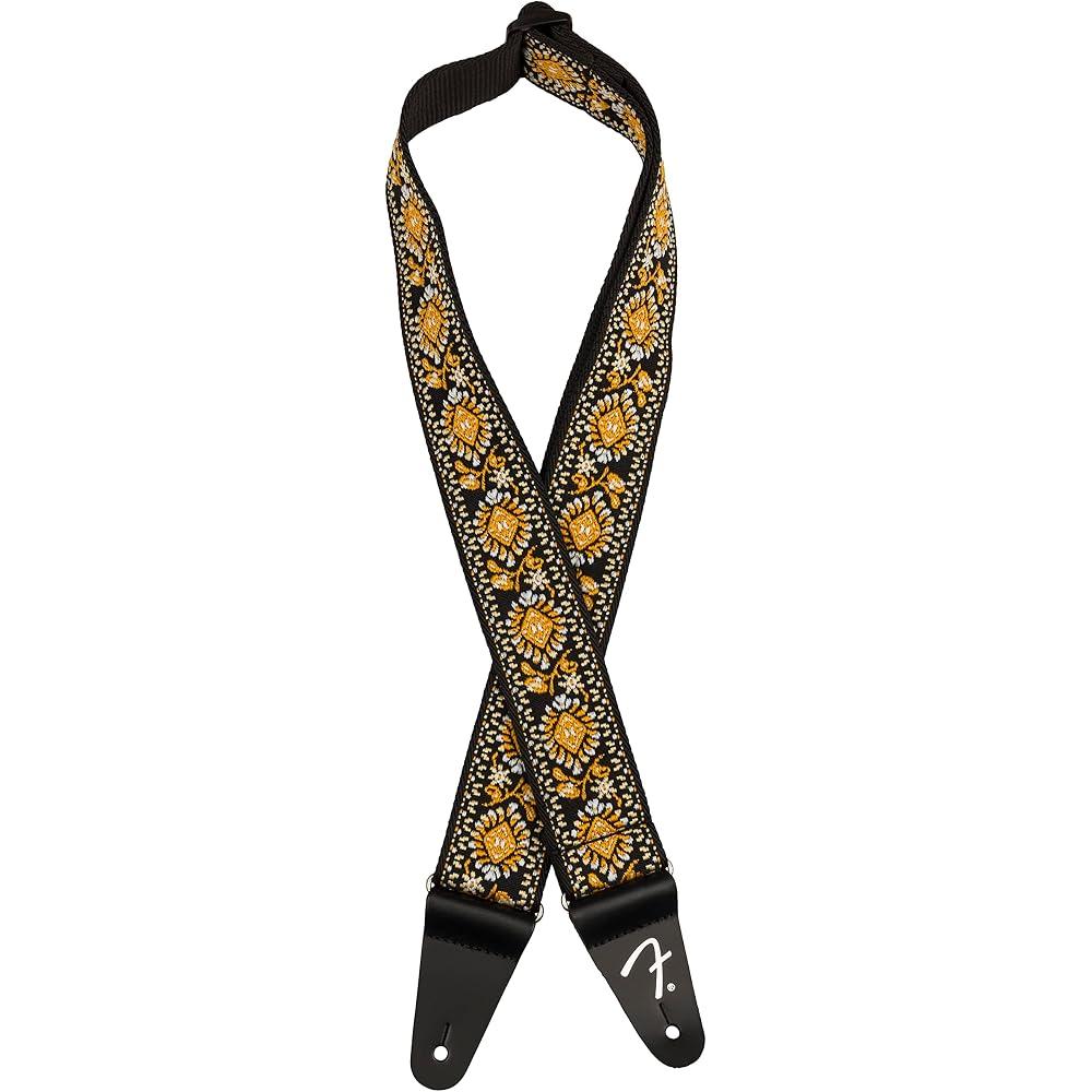 Fender Canadian Musical Instrument Strap Pasadena Woven Strap, Yellow Lotus, 2"
