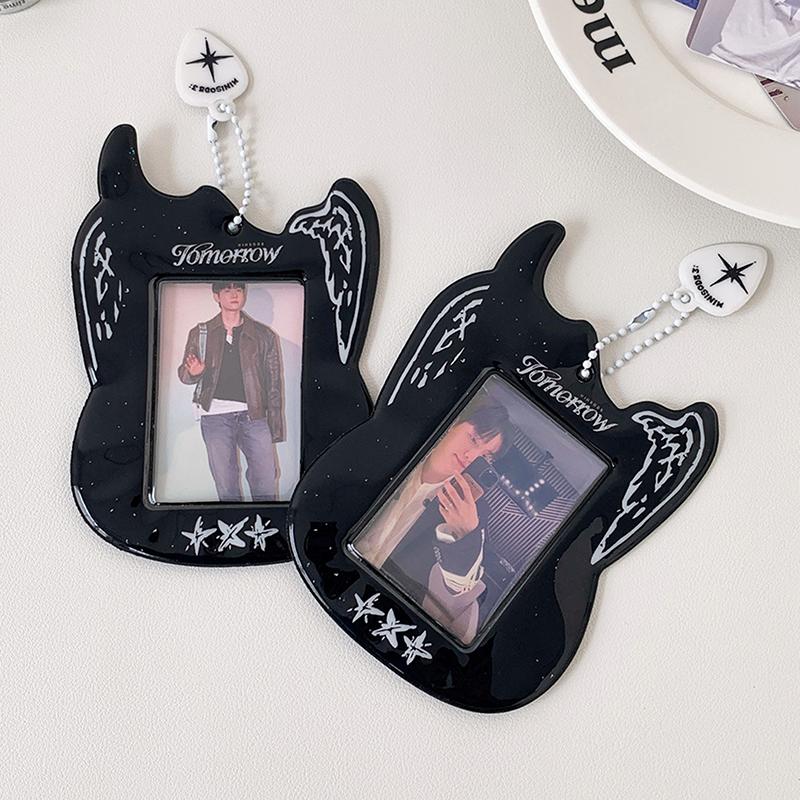 Cartoon Photocard Case Card Holder Bag Keychain Guitar Photocard Bag Cute Idol Photos Protective Cover Idol Photo Card Holder