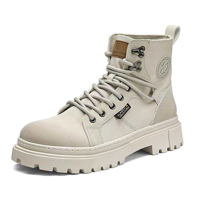 

Men s shoes spring and autumn new outdoor fashion platform casual Martin boots men s retro canvas tooling boots short boots 39