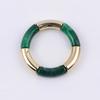 New Mixed Gold Color Tube Beads Acrylic Bracelets Bangles for Women Men Stretch Bamboo Curved Resin Bracelet Stack Jewelry Gifts