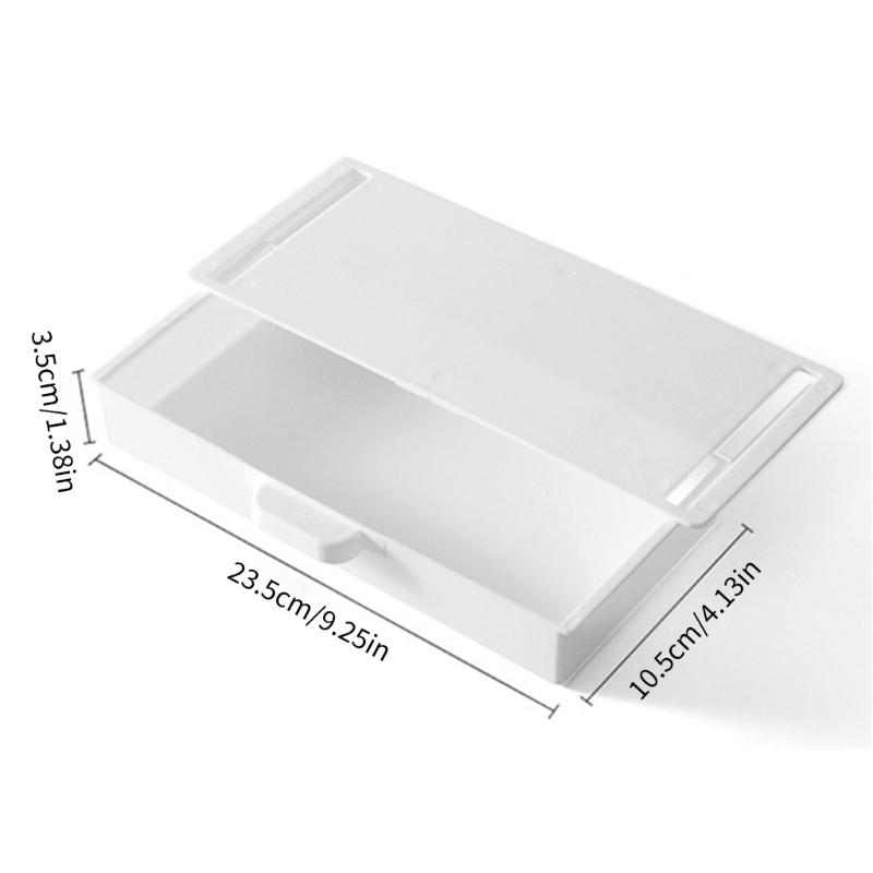 2Pcs Plastic Adhesive Under Cabinet Storage Boxes Under Desk Drawer Organizers Household Organization Tool
