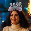 Number 2026 New Year Headbands Colorful Christmas Headpiece Glitter Headwear  New Year's Eve