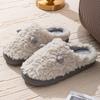 Winter cotton slippers cute ears couple home indoor warm shoes non-slip plush slippers