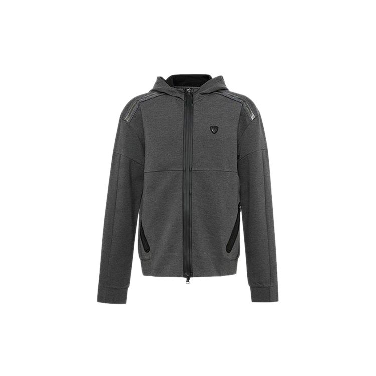 Emporio Armani Embellished Hooded Zip-Up Casual Sweatshirt Men outerwear Dark-Gray 6ZPM91-PJQ7Z-3912 M