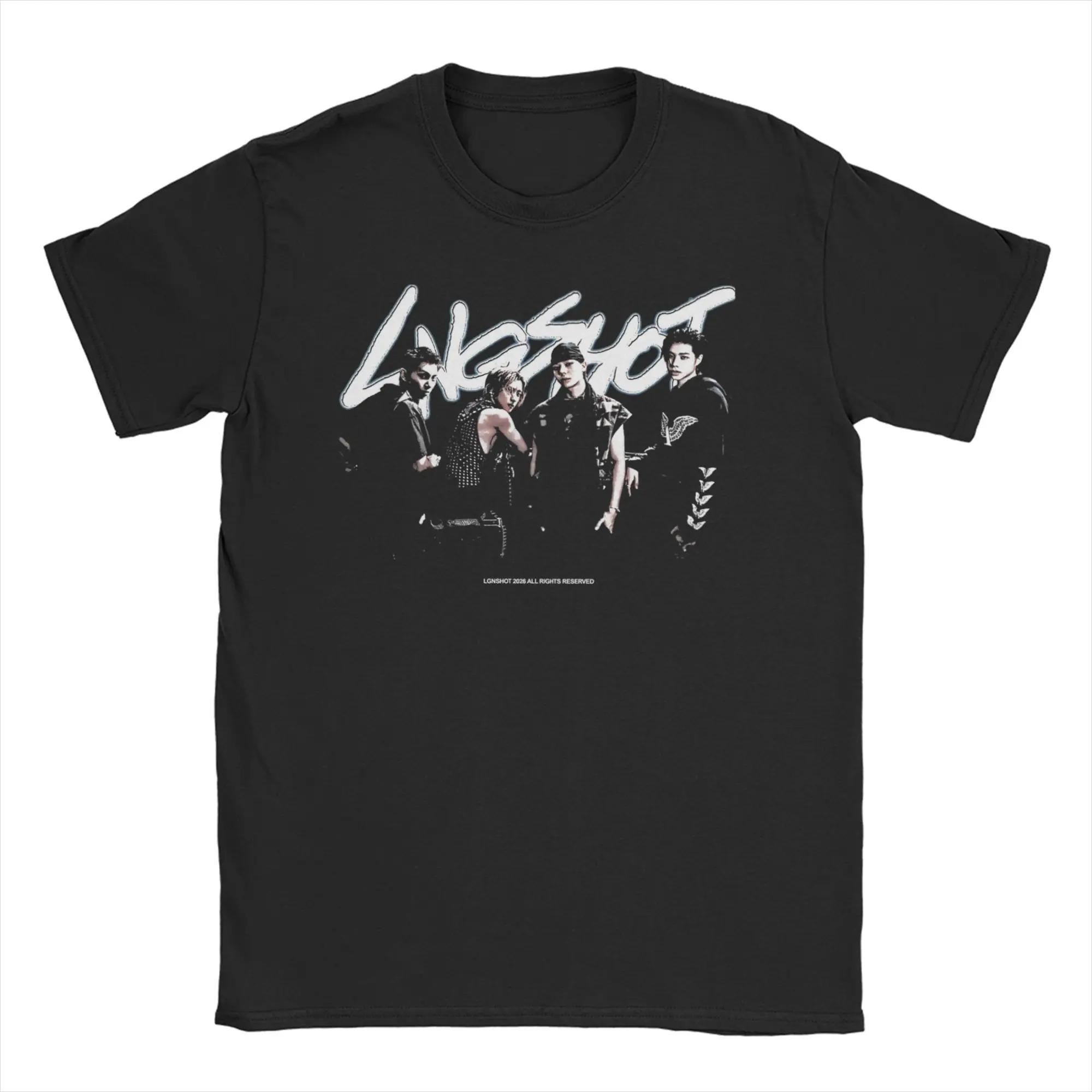 

2026 Kpop Group Lngshot Jay Park Graphic Printing T Shirts for Men Women Cotton Tee Shirt Clothing Hip Hop Streetwear Oversized M чорний