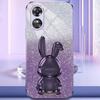 For Oppo A17 4G Cellphone Case Rabbit Design PC+TPU Cover with Kickstand