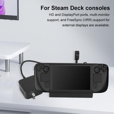 For Steam Deck Docking Station with US Power Supply Expansion Dock Base 7 In 1 Charging Dock Handheld Game Console Accessories
