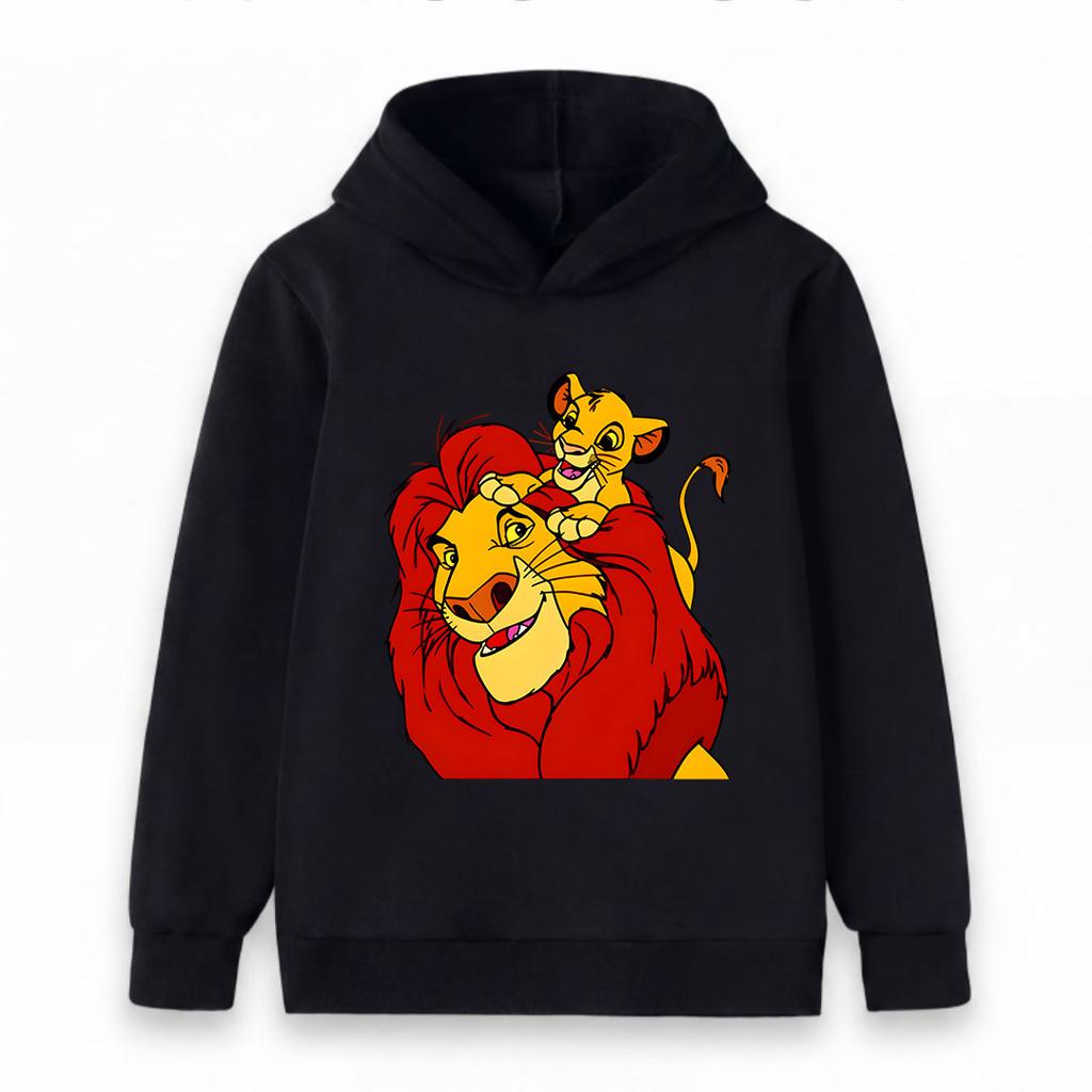 Kids Boys Girls Hooded Sweatshirt, Cute Father Son Lion Print Pullover Hoodie, Casual Long Sleeve Soft Warm Tops for Children Daily Wear