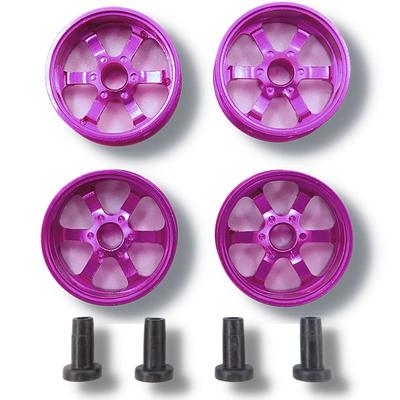 TAGATORON Middellijn, Laag Profiel, 6-Spaaks Aluminium Wielen, Diepe Velg, 20mm Diameter, Bussen Inbegrepen, Set van 4 (5. Paars)
