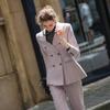 LadyS Elite Classic Peak Lapel Business Suit and Flare Pants