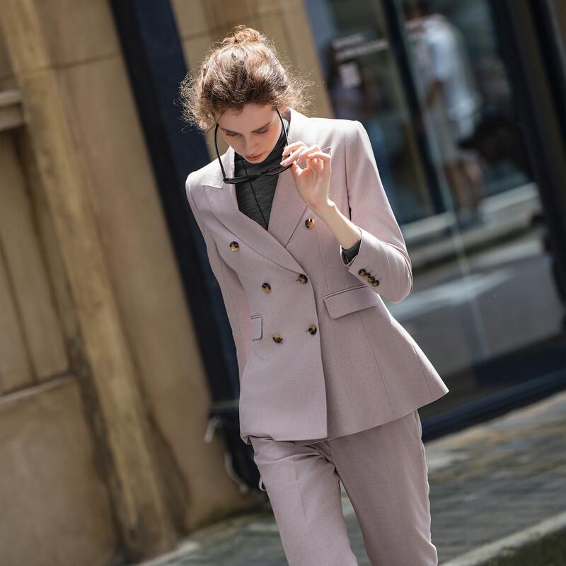 LadyS Elite Classic Peak Lapel Business Suit and Flare Pants