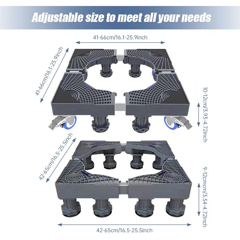 Universal Adjustable Base Washing Machine Stand Lifting Fridge Base Multi-functional Base for Dryer Refrigerator Washing Machine