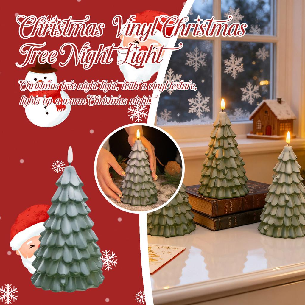 Christmas Vinyl Christmas Tree Night Light Bedroom Dormitory Bedside Ornaments Christmas Decoration Atmosphere Light Christmas Gift