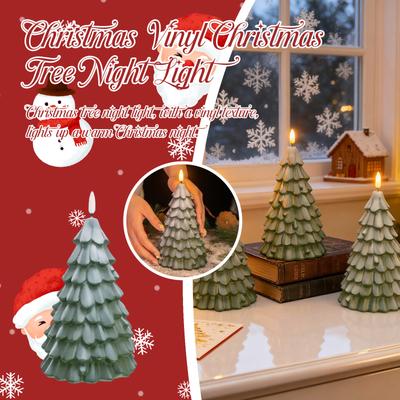 Vinilo de Navidad Árbol de Navidad Luz Nocturna Dormitorio Habitación de Estudiantes Mesita de Noche Adornos Decoración de Navidad Luz Ambiental Regalo de Navidad