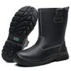 Black Leather Boots Men Steel Toe Shoes Waterproof Men Mining Boots Safety Shoes Puncture-Proof Safety Boot for Engineers Work