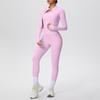 Cloud-like Quick-dry Zipper Jacket & High-waisted Yoga Suit - 3pc Outdoor Running Fitness Set