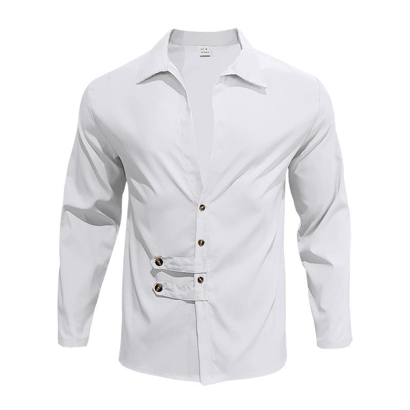 Men's Spring and Autumn Men's Long-sleeved Shirt Casual Lapel Button Down Cardigan Shirt