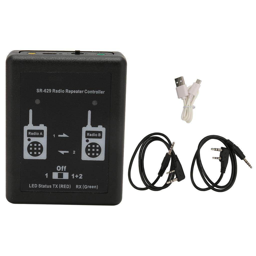 Funk-Repeater-Controller Multifunktionaler Duplex-Repeater-Controller mit 2 Stück 46 K Steckerkabel für