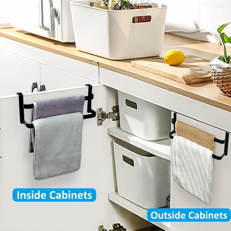 Over The Door Hanger Metal Construction Rustproof Towel Holder For Small Spaces Kitchen Bathroom Bedroom Storage