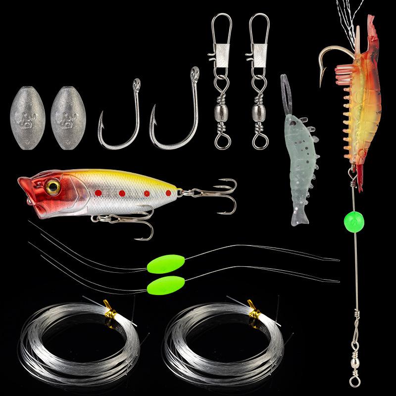 Outdoor Survival Fishing Accessory Tool Set, Line Set, Fishing Gear, Fishing Line, Bionic Bait 3-Piece Set 13 pieces (3 sets)