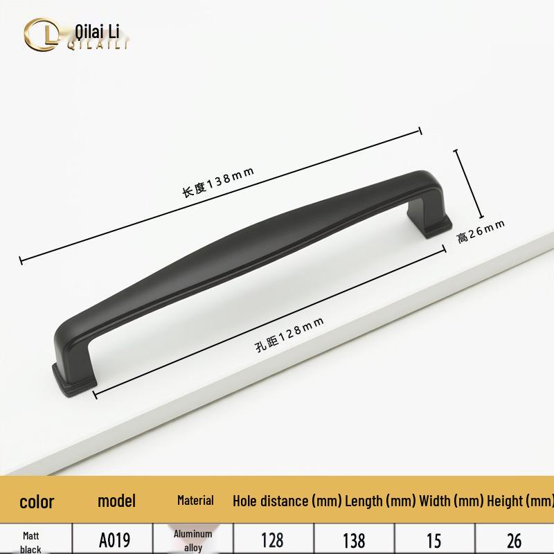 American Black Handle for Cabinets & Drawers: Minimalist Single Hole Design
