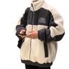 Men's Autumn and Winter Loose Lapel Colorblocking Jacket Youth Long Sleeve Casual Top