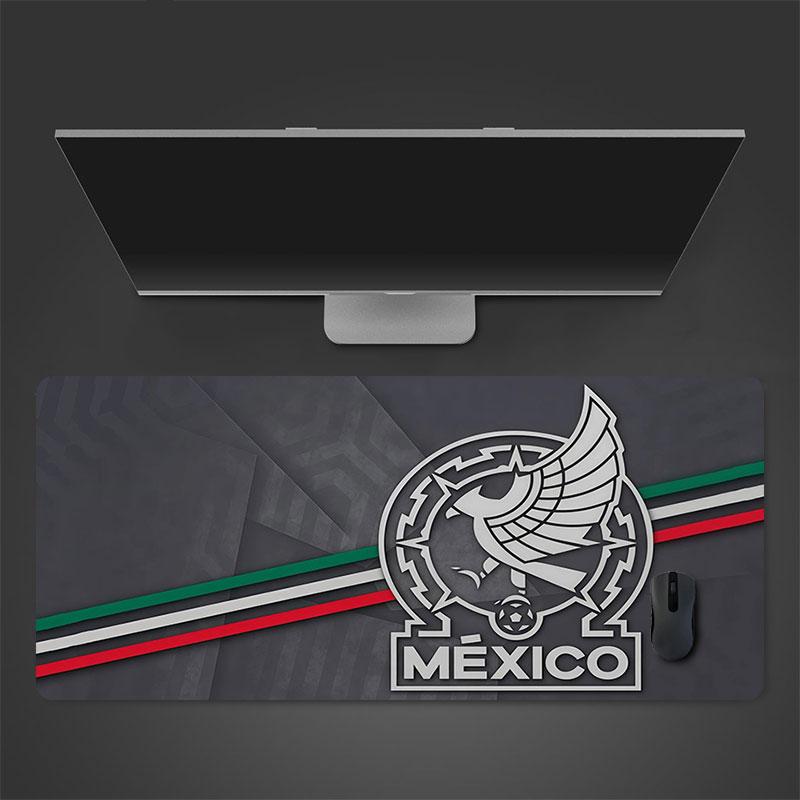 Mexico Football Art Mouse Pad, Large Gaming Desk Mat, Non-slip XXL Mousepad for Laptop & Tablet, Mini PC Playmat with Stitched Edges