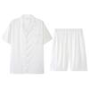 Pajamas Men's Spring and Summer Ice Silk Short Sleeve Homewear Men's Silk Simulation Silk White Summer Thin Premium