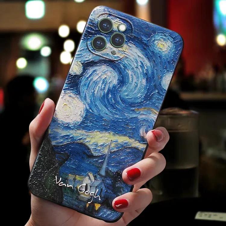 Coque de téléphone Peinture à l'huile Art Drôle pour iPhone 17 16 15 14 13 12 11 Pro Max Mini SE 7 8 Plus Air Rétro Résistant aux Chocs Coque Souple