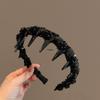 Sense Black Beaded Non-Slip Headband with Teeth - Elegant Women's Hair Accessory
