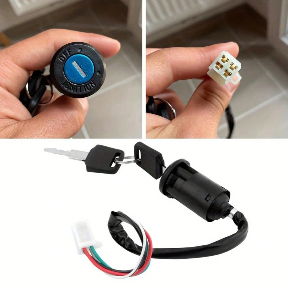 1PC Universal Motorcycle Ignition Switch Key with Wire – for ATV, Motorbike Start & Door Lock Accessories