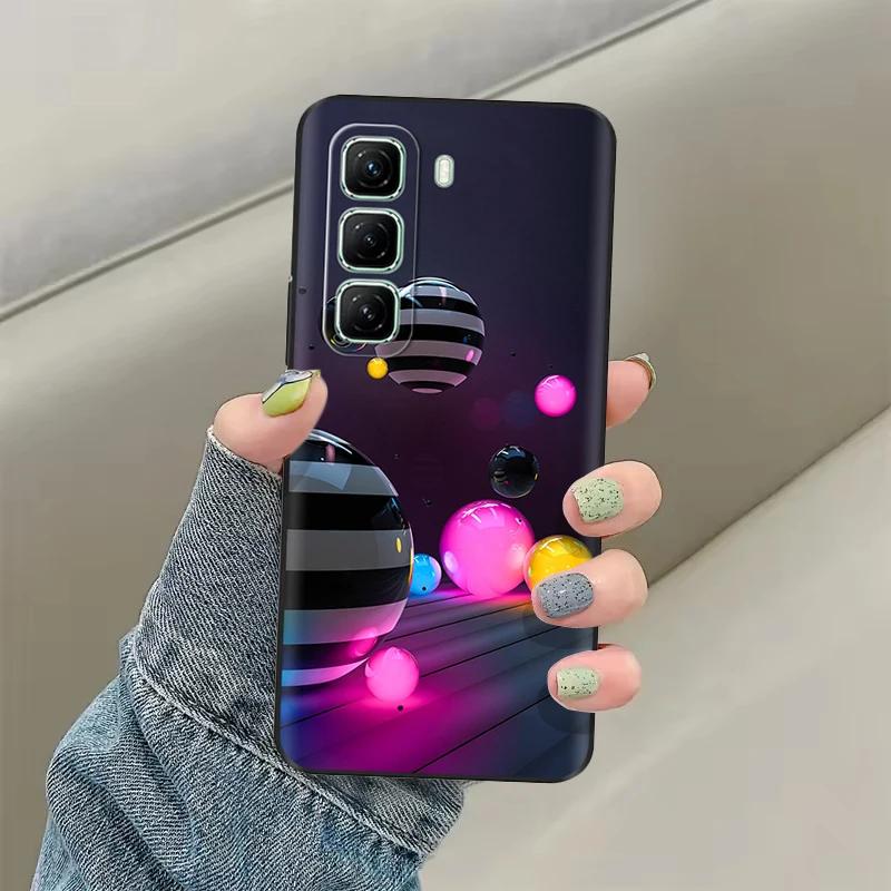 For Infinix Hot 50 5G Phone Case Heart Flower Soft Liquid Silicon Cover For Infinix Hot 50 Pro Plus Cases hot50 Protection Shell