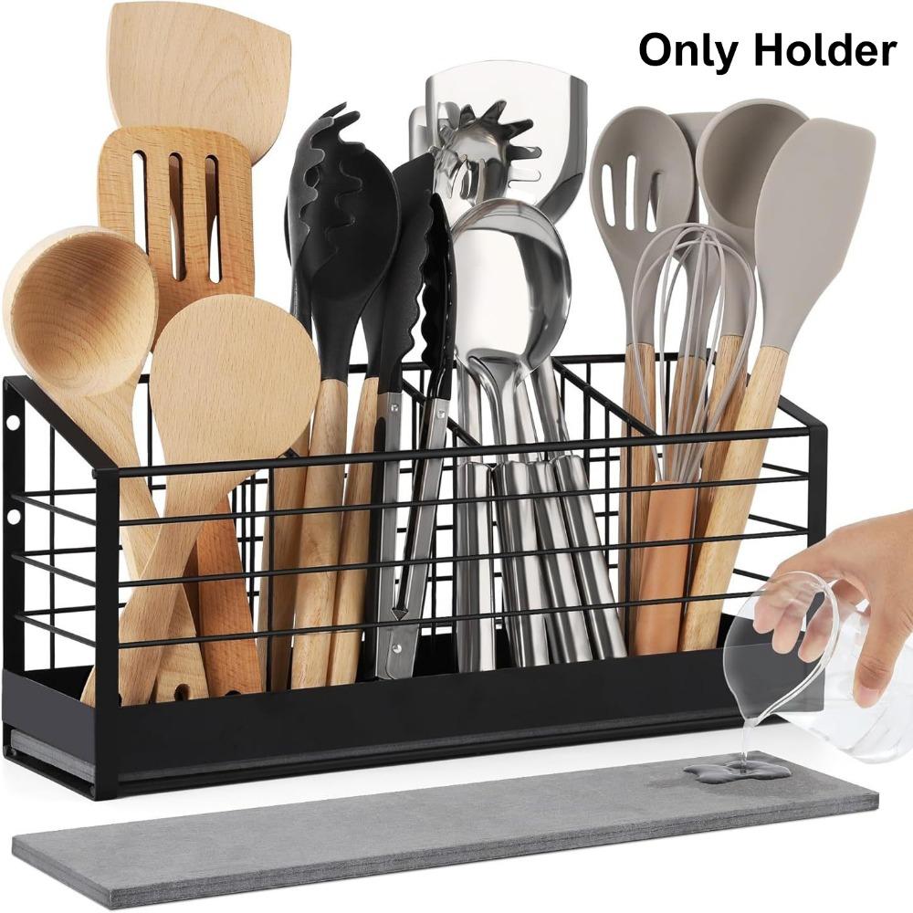 Large Capacity Cooking Utensil Holder Quick Drying Countertop Utensil Stand  Kitchen