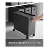 Yamazaki Jitsugyo 4557 Storage Box Wagon with Lid, L Black, Main Body: W15.5 X D35 X H31.7cm (Including Casters) Tower, Storage Wagon with Casters,