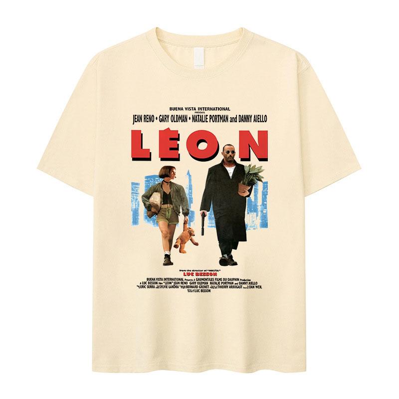 90er Leon Der Profi Grafik T-Shirts Unisex Cosplay Mode Trend Kurzarm T-Shirt Oberteil Vintage Oversized Baumwoll T-Shirt