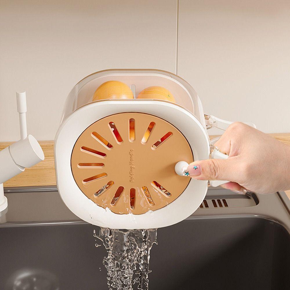 Multifunctional Fruit Washing Bowl With Lid and Handle Kitchen Storage Basin Fruit And Vegetable