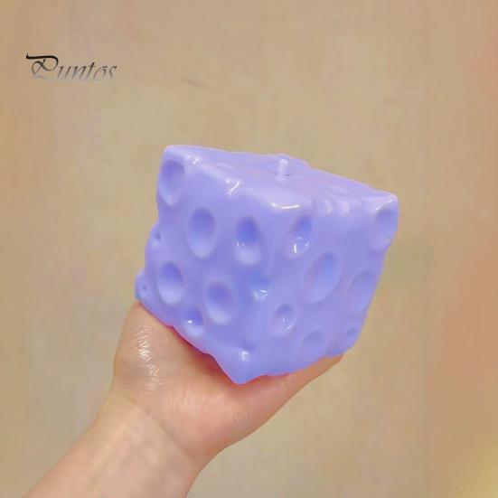 Realistic Cheese Shaped Toys Blueberry Squeeze Toy, Stress Relief Block Sensory Slow Tools Rising Cube Pinch Toy for Home Office Focus Aid Fidget