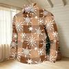 Men's Casual Long Sleeve Neck T-Shirt with Christmas Print for Holiday Party